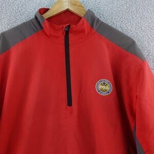 PING Golf 1/4 Zip Pullover Jacket Red Gray Men's M Outerwear Performance‎